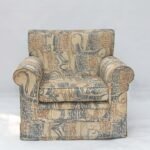 Cream Patterned One Seater Sofa