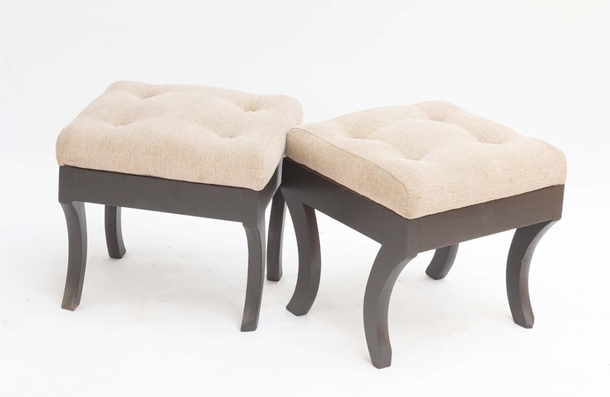 Cream upholstered Stool Cream Upholstered Stool - Image 1