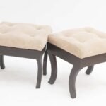 Cream Upholstered Stool