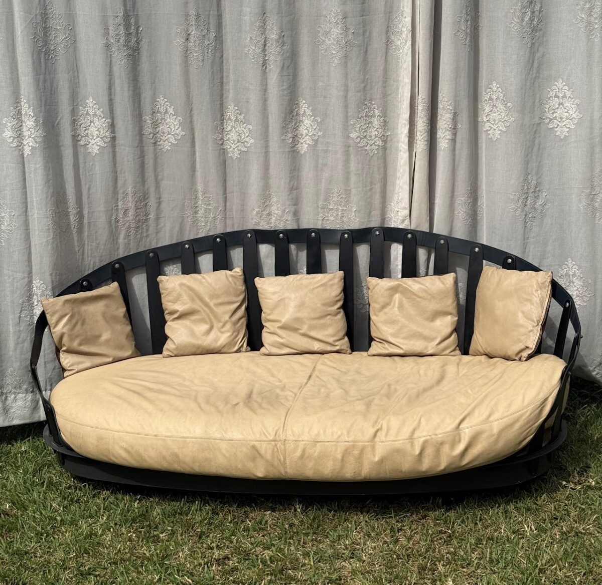 Brown Daybed Sofa (Metal Frame) - Image 1