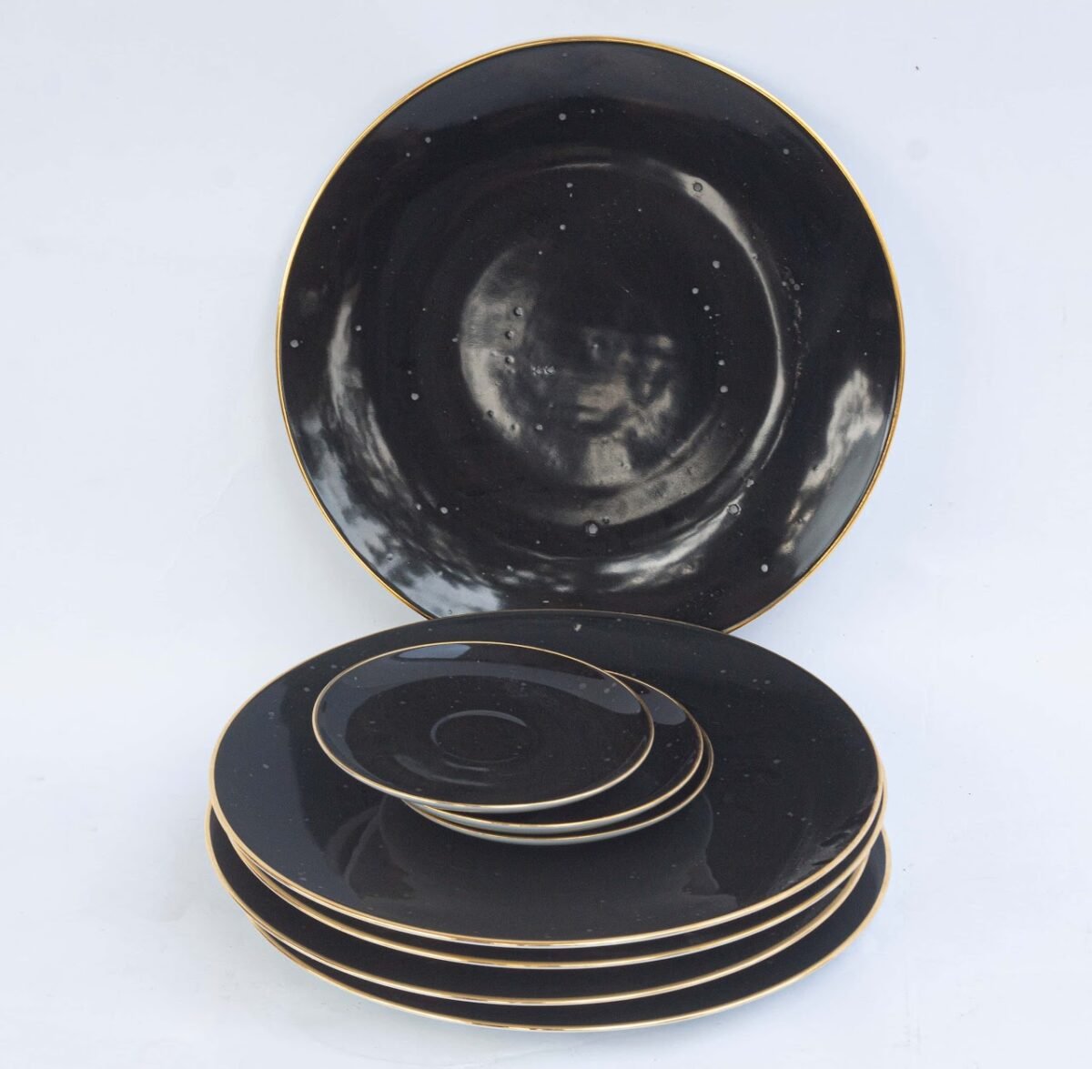 Modern Flat Plate & Saucer Set - Image 1