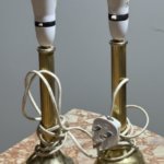 Fluted Column Brass Table Lamps.
