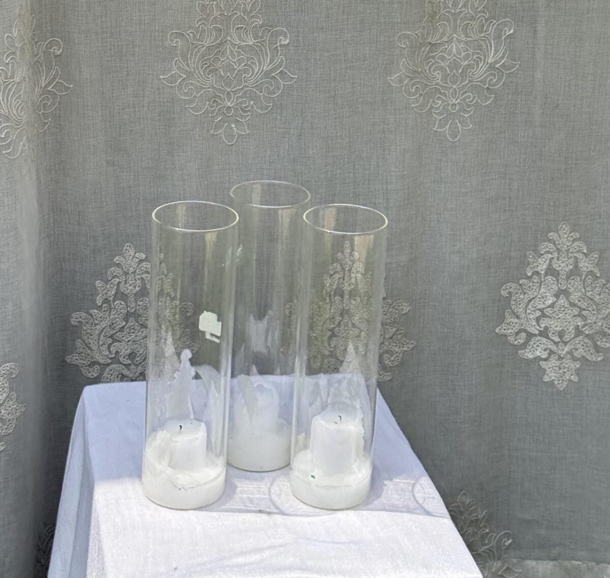 Glass Cylinder Candle Holders - Image 1