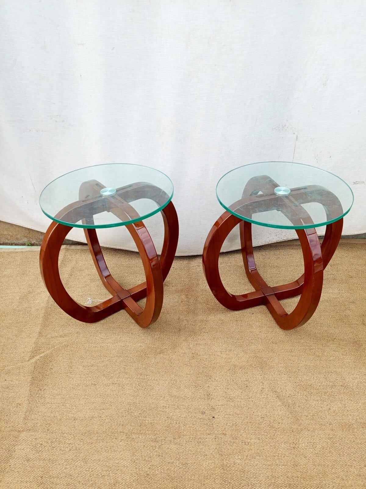 Glass top side stool - Image 1