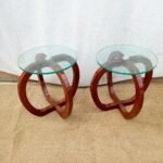 Glass top side stool
