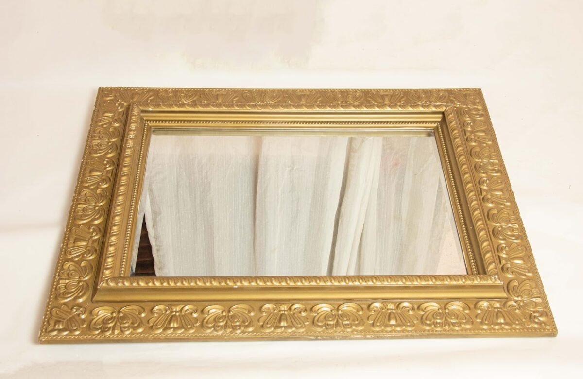 Gold Wooden Frame Mirror Gold Wooden Frame Mirror - Image 1