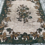 Green Floral Patterned Rug