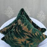 Green and gold Fluffy throw Pillow
