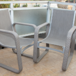 Grey Outdoor Cane Chair