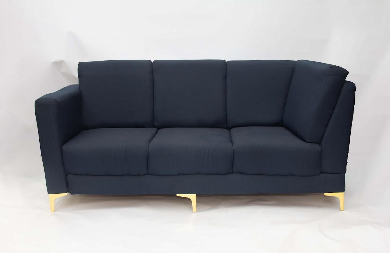 Half L-shaped Sofa Blue half L-shaped Sofa - Image 1