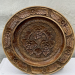 Hand-Carved Floral Relief Platter