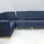 Blue L-shaped sofa