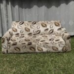 Leaf-Patterned Upholstered Sofa