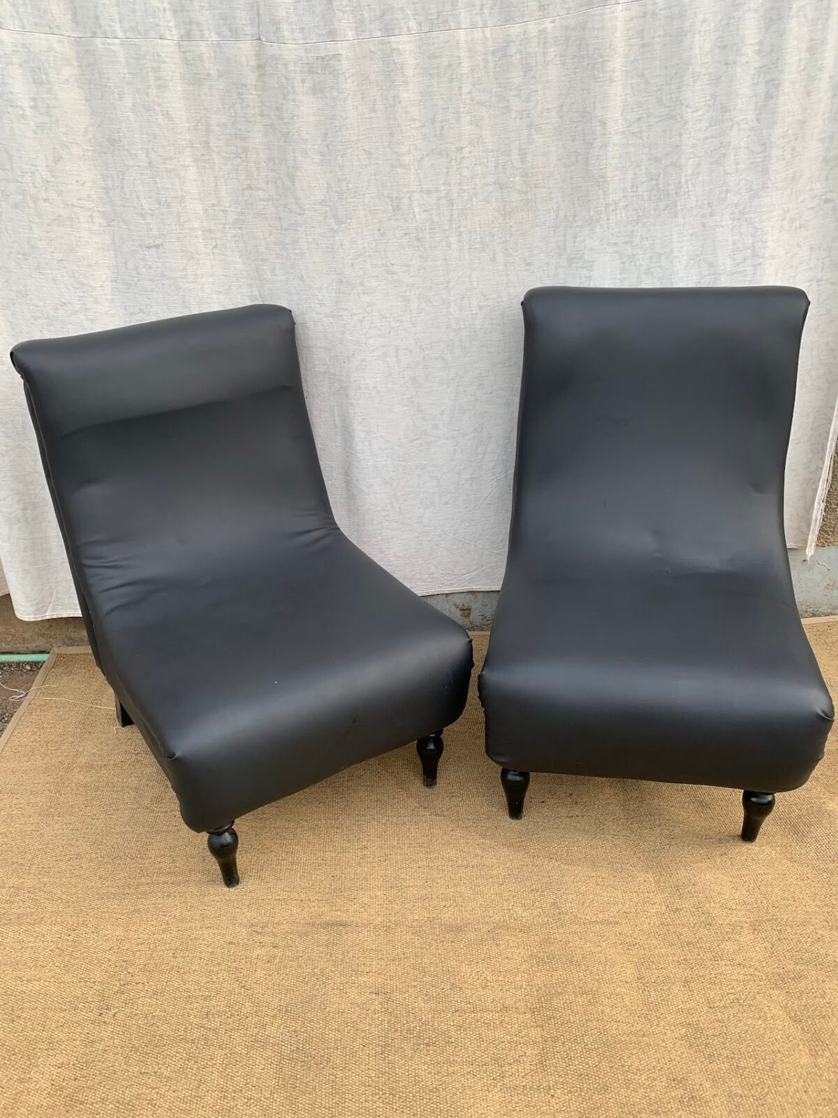 Leather Armless Accent Chair Leather Armless Accent Chair - Image 1