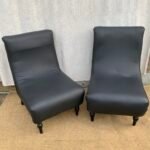 Leather Armless Accent Chair