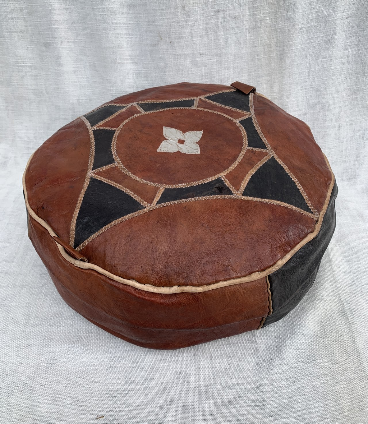 Leather Ottoman - Image 1