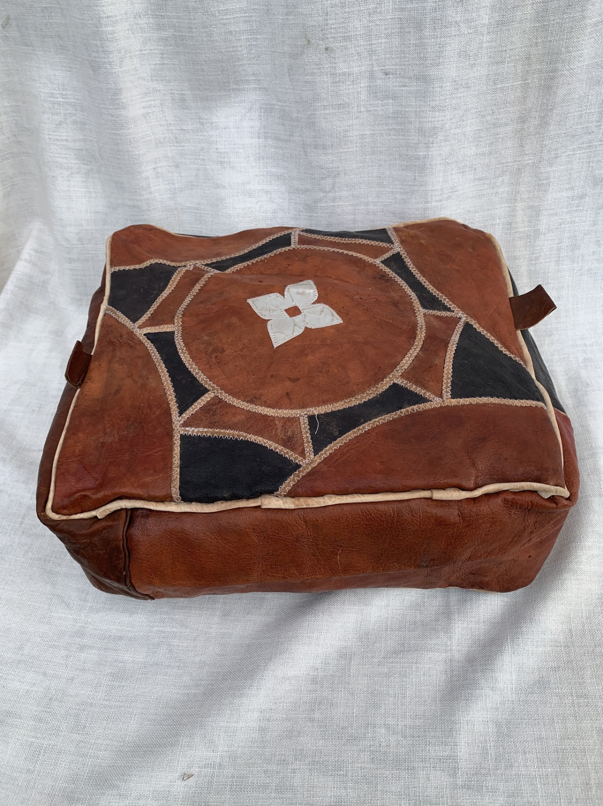 Leather Ottoman - Image 1