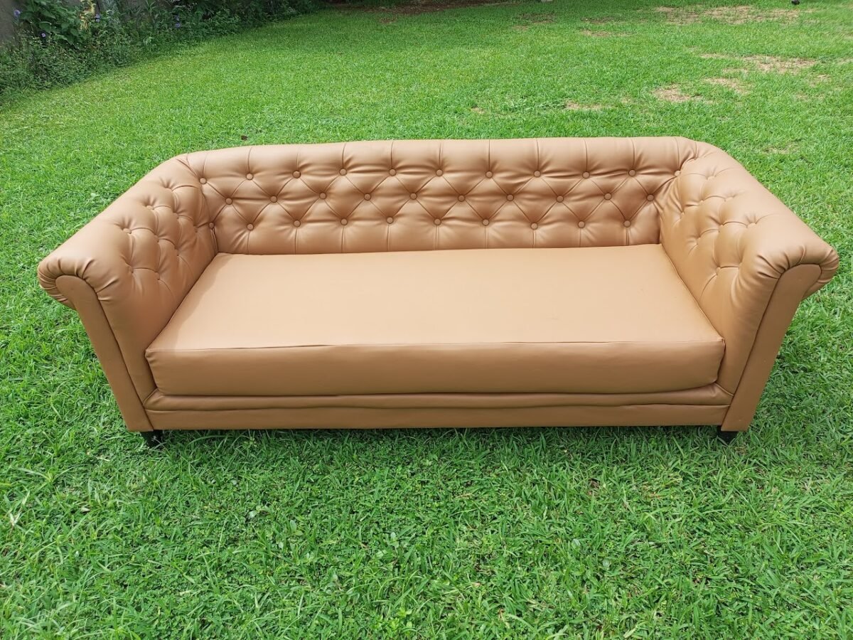 Light Brown Chesterfield Sofa Light Brown Chesterfield Sofa - Image 1