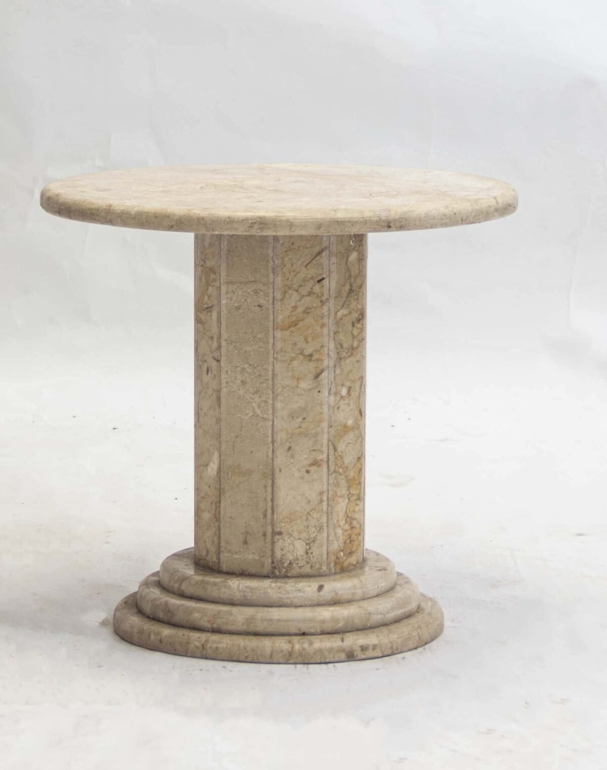 Marble Side pillar Round Marble Pedestal Side Table - Image 1