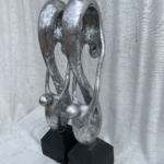 Modern Silver Ceramic Abstract Sculpture