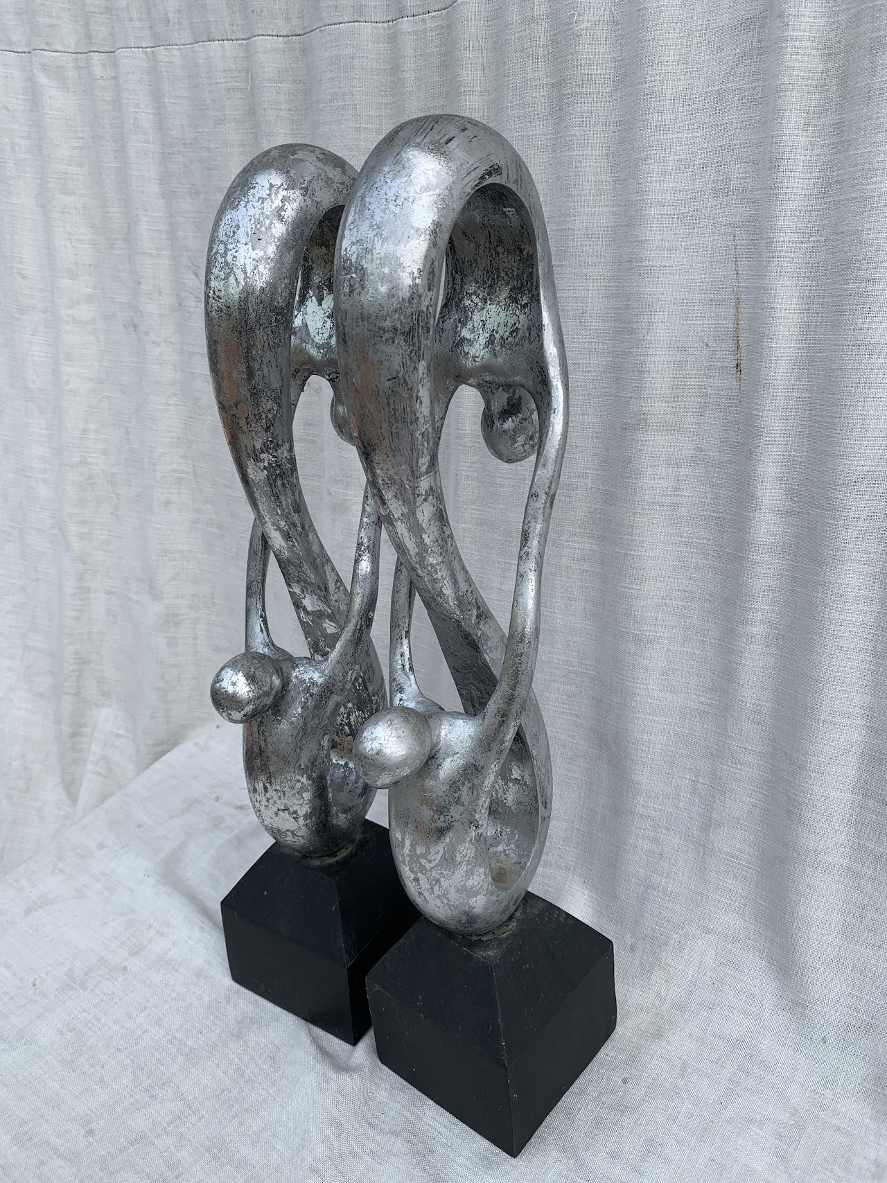Modern Silver Ceramic Abstract Sculpture Modern Silver Ceramic Abstract Sculpture - Image 1