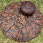 Moroccan leather ottoman set