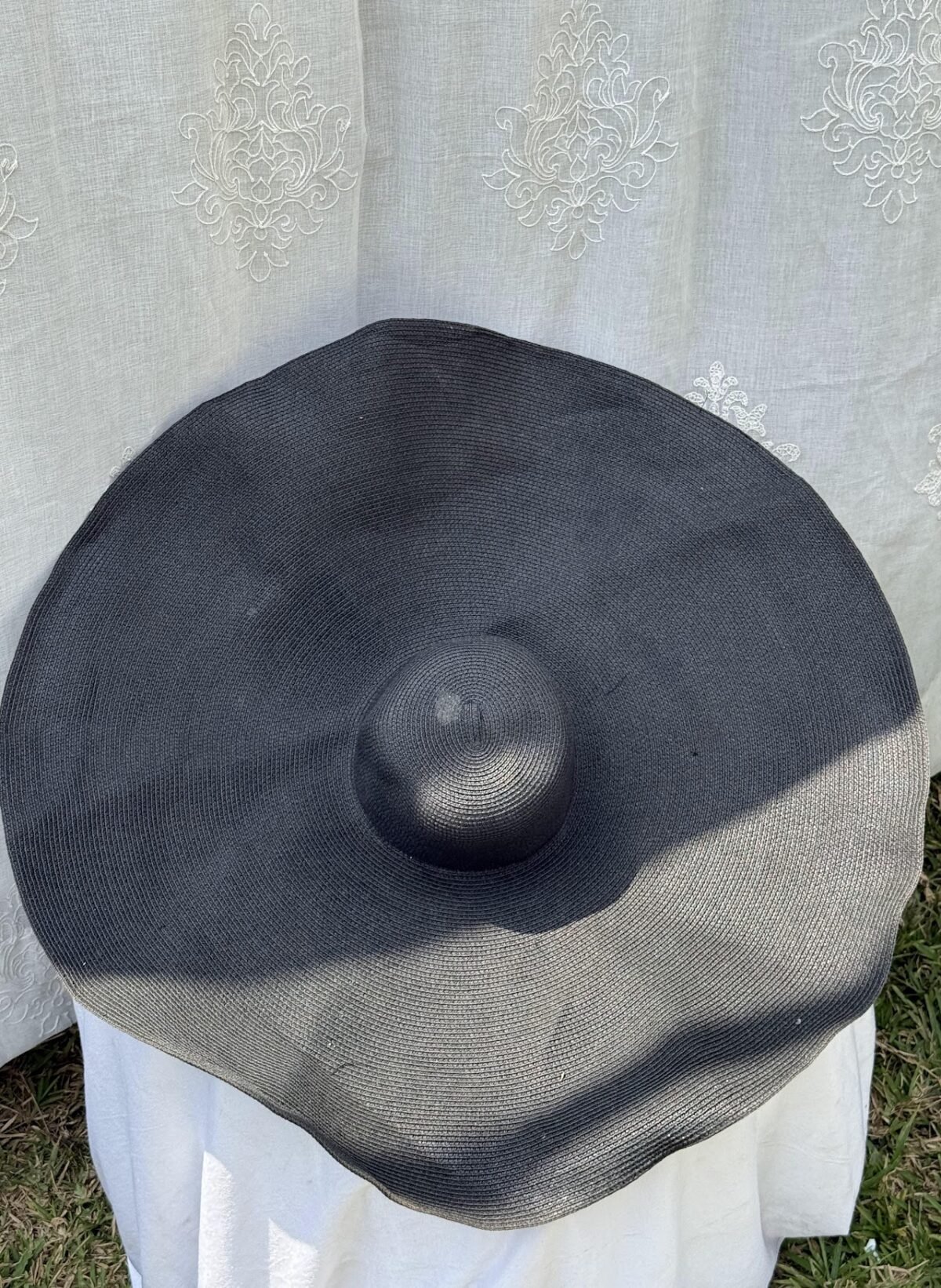 Oversized Floppy Straw Sun Hat - Image 3