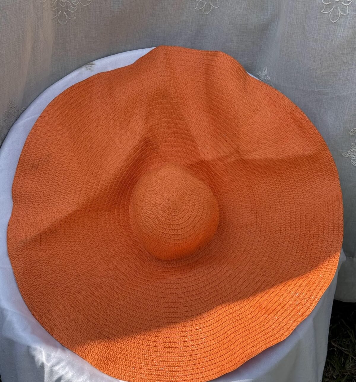 Oversized Floppy Straw Sun Hat - Image 2