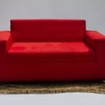 Red color sofa