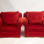 Red velvet armchair