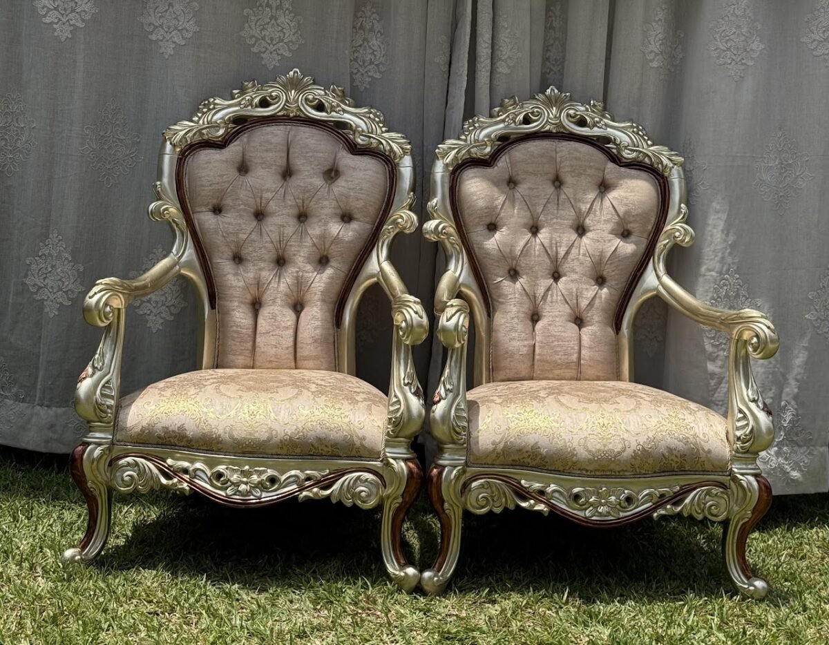 Rococo-Style Ornate Armchairs - Image 1