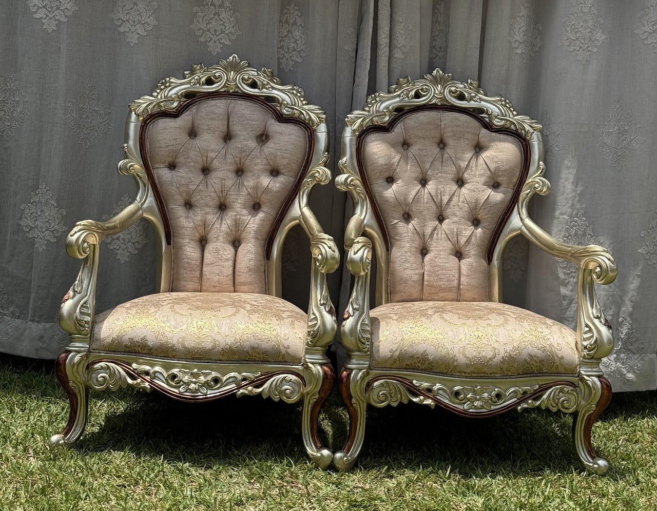 Rococo-Style Ornate Armchairs Rococo-Style Ornate Armchairs - Image 1