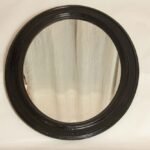 Round Black wooden mirror