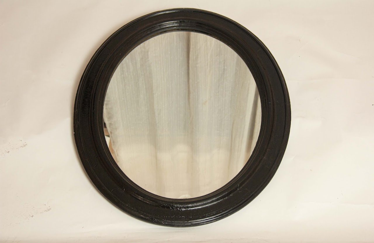 Round Black wooden mirror Round Black wooden mirror - Image 1