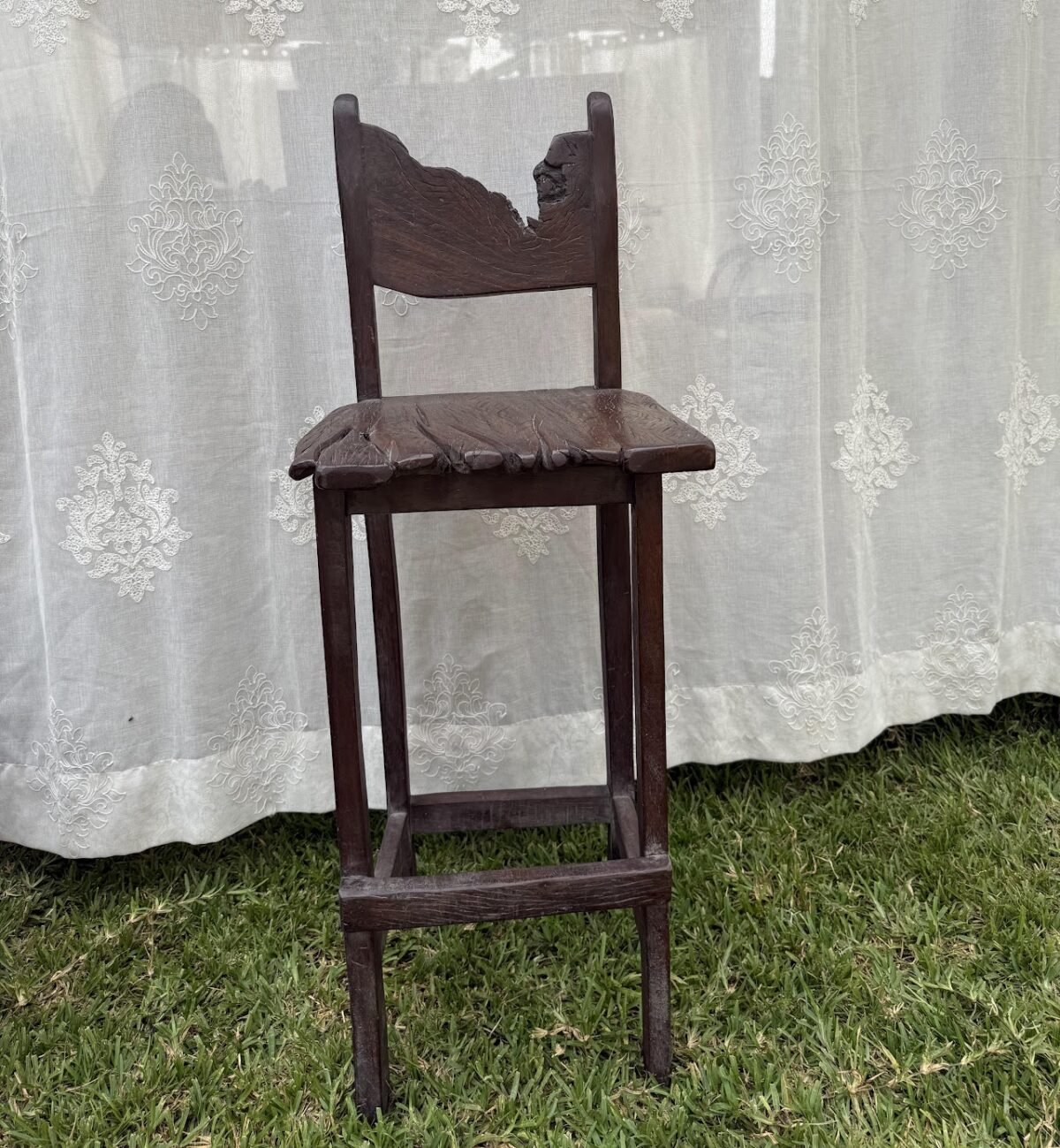 Rustic Live-Edge Bar Stool - Image 1