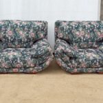 Single flowery sofa