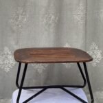 Slatted wood side stool