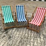 Stripped beach chair