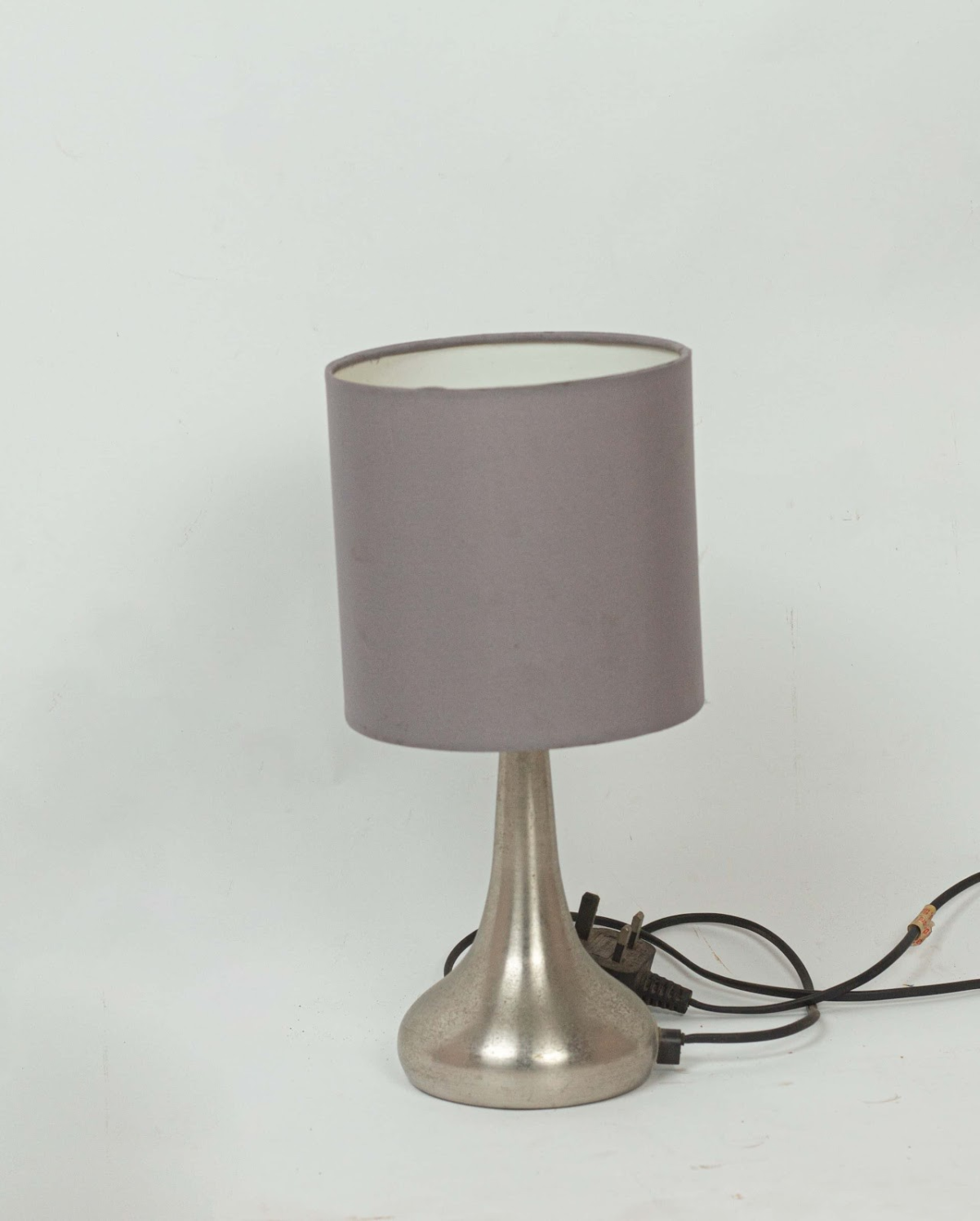 Table Lamp 0 Grey Bottle Lamp (Chevron Shade) - Image 1