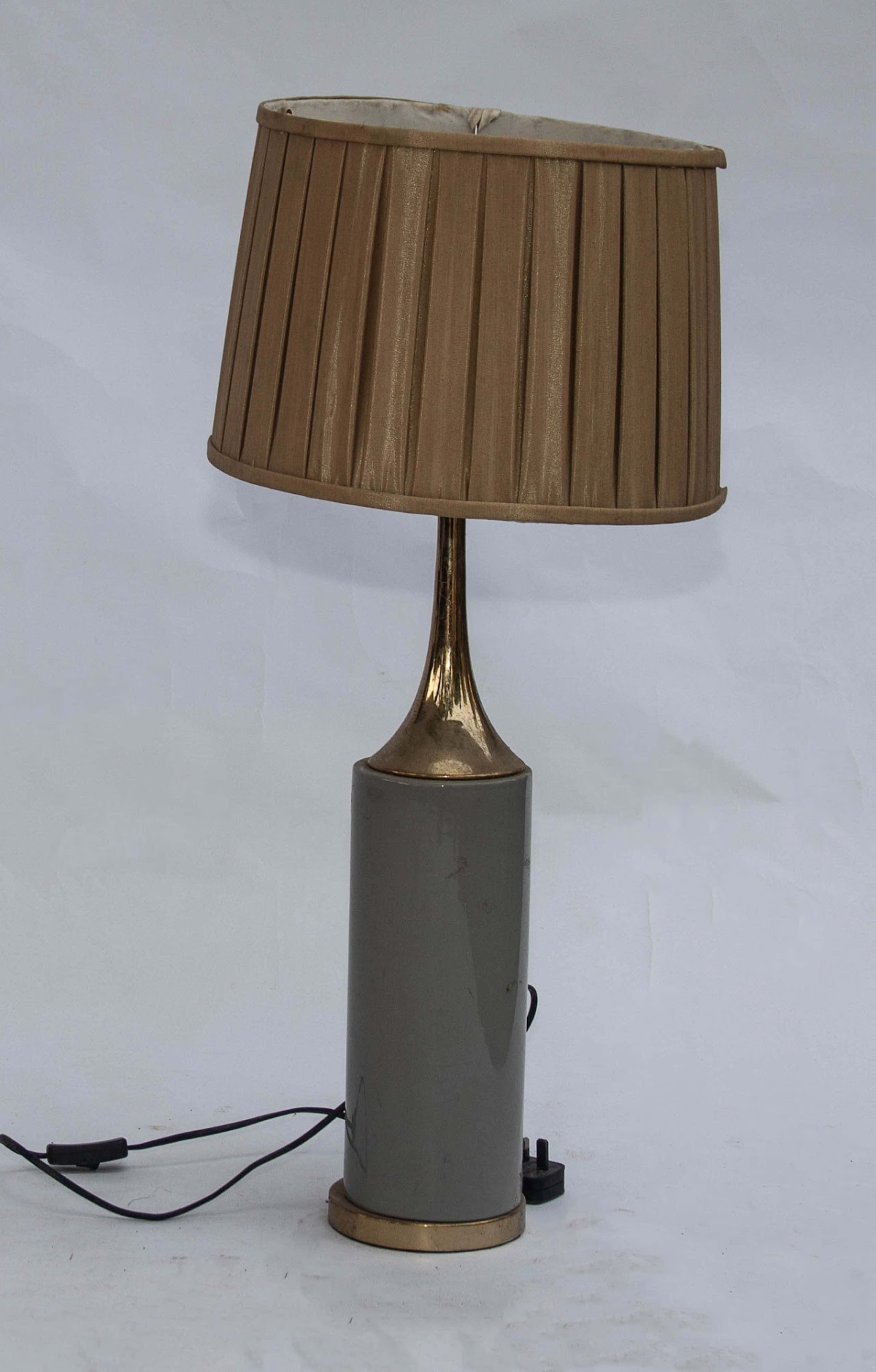 Table Lamp 5 Silver Drum Shade Table Lamp Pair (Mauve) - Image 1