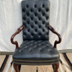 Tufted Black Leather Armchair
