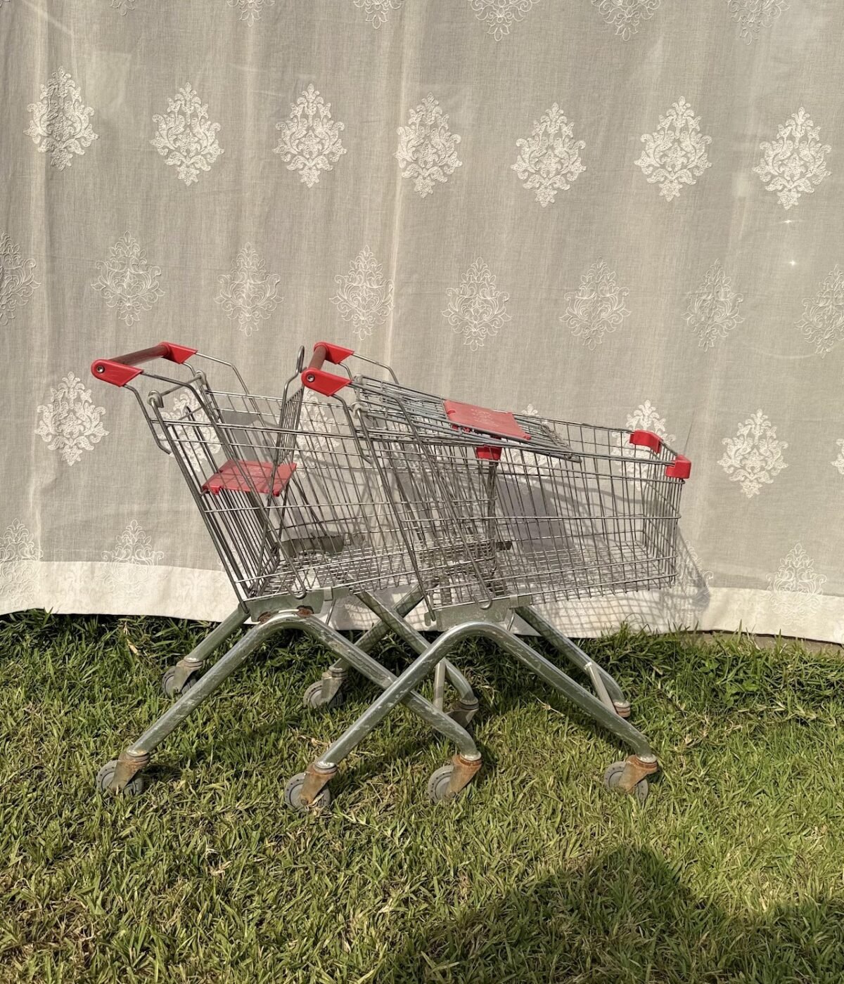 Vintage Metal Shopping Cart - Image 1