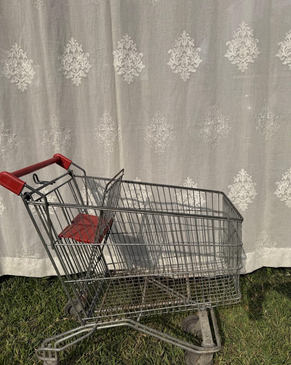 Vintage Metal Shopping Cart - Image 1