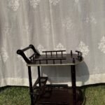 Vintage Wooden Rolling Bar Cart