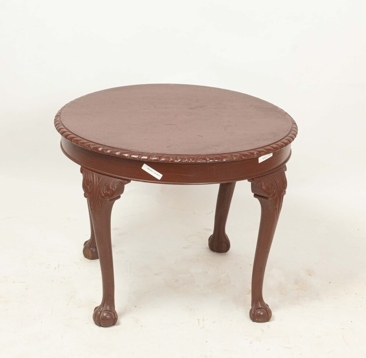 Vintage side table 2 Mahogany Claw-Foot Round Table - Image 1