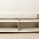 White wooden storage shelf