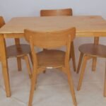 Wooden dining table and chairs