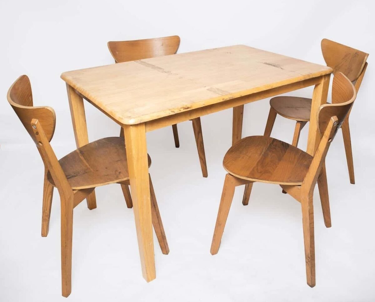 Wooden dining table and chairs - Image 4