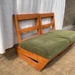 Wooden green 2-seater couch