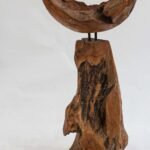 Wooden root trunk side table